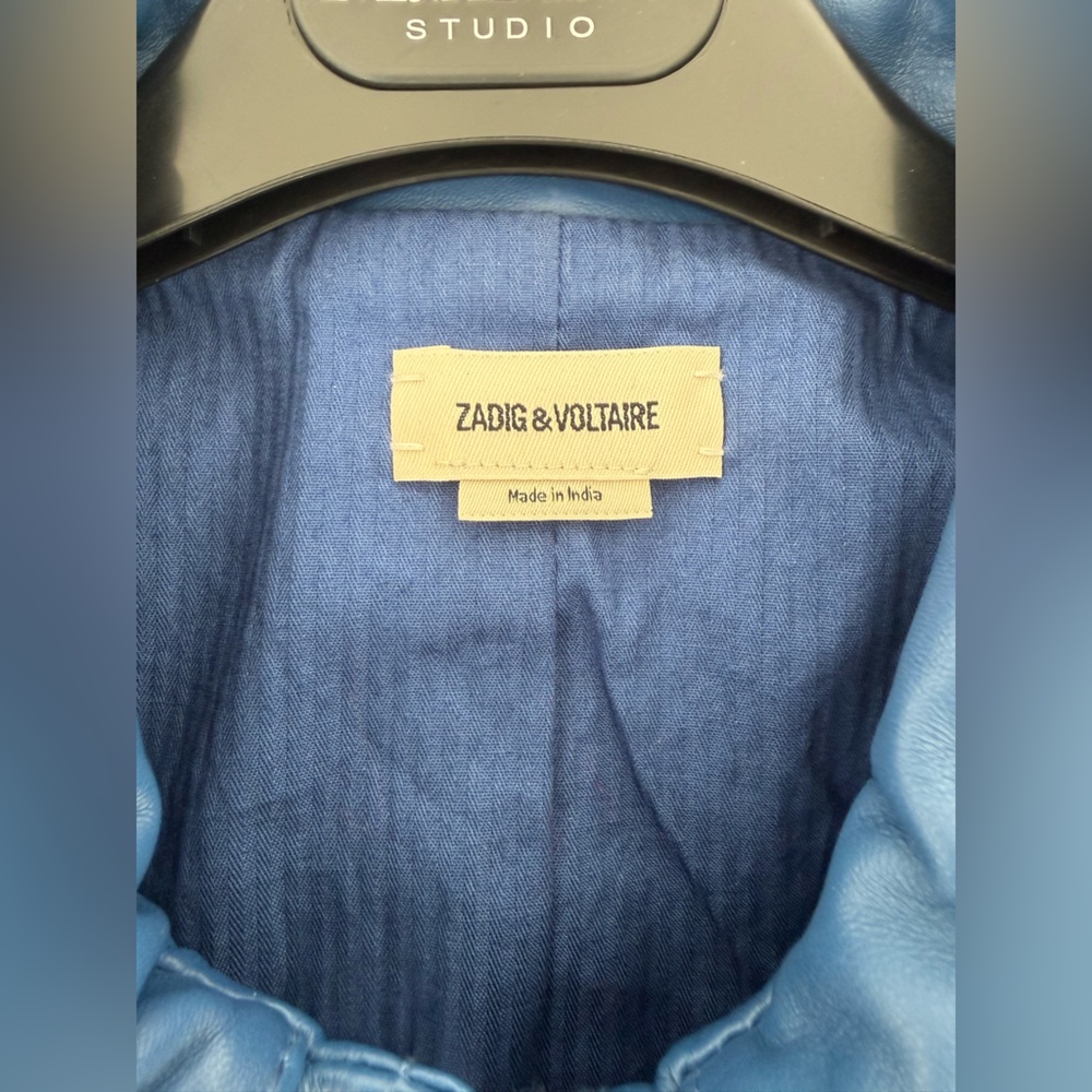 Zadig & Voltaire blue Liam leather jacket - Picture 6 of 8